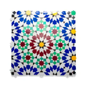 Zellige Tile Ankboutia – Red & Blue