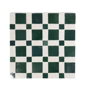 Zellige Tile Custom – Green Off White 1