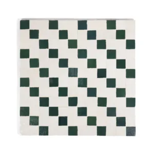 Zellige Tile Custom – Green Off White 2