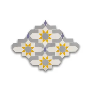 Zellige Tile Dazzle – Gray & Yellow