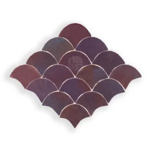 Zellige Tile Fishscale 23x30cm – Aubergine
