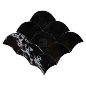 Zellige Tile Fishscale 23x30cm – Black