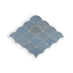 Zellige Tile Fishscale 23x30cm – Blue Gray