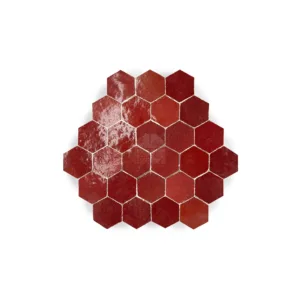 Zellige Tile Hexagonal 23x26cm – Amaranth
