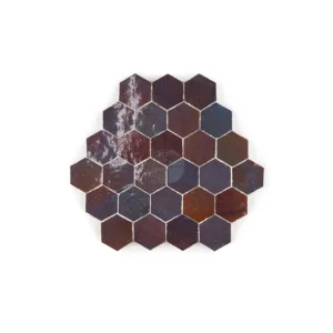 Zellige Tile Hexagonal 23x26cm – Aubergine