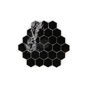 Zellige Tile Hexagonal 23x26cm – Black