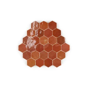 Zellige Tile Hexagonal 23x26cm – Burgundy