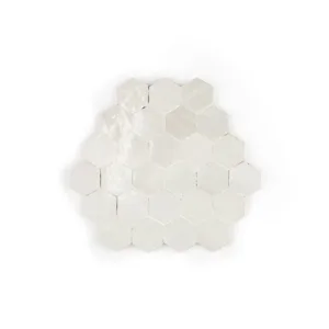 Zellige Tile Hexagonal 23x26cm – Off White