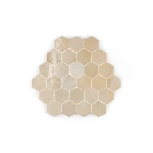 Zellige Tile Hexagonal 23x26cm – Soft Stone