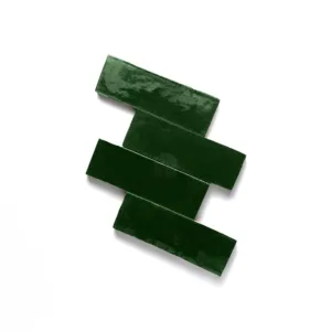 Zellige Tile Rectangle 15x5cm – Dark Green