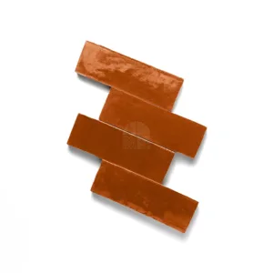 Zellige Tile Rectangle 15x5cm – Dark Orange