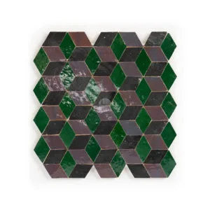 Zellige Tile Abstruct – Dark Cubo