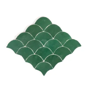 Zellige Tile Fishscale 23x30cm – Green