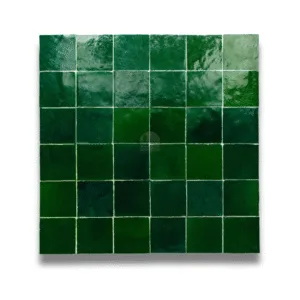 Zellige Tile Square 5x5cm – Dark Green