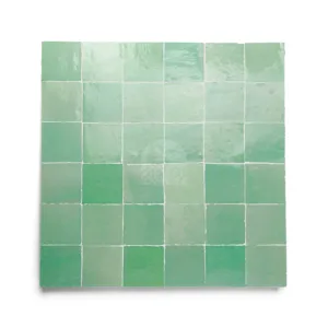 Zellige Tile Square 5x5cm – Pastel Green
